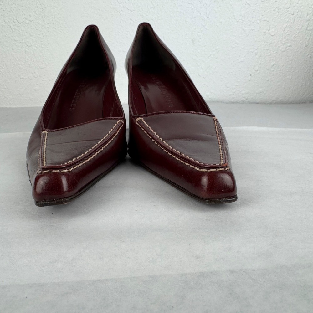 Ralph Lauren Collection Burgundy Leather Loafer Pumps Made in Italy WT 1365 7B - Picture 2 of 6